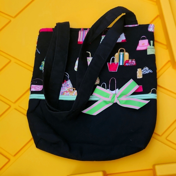 Adorable retro botique hand sewn lined & PADDED cloth purse/sactchel. - Picture 4 of 10